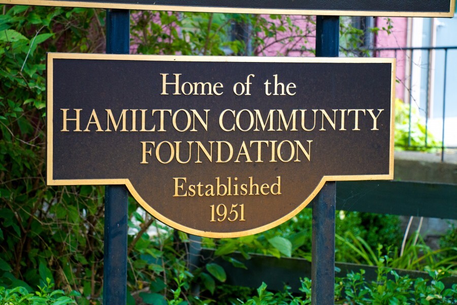 Sign of Home of the Hamilton Community Foundation Established 1951
